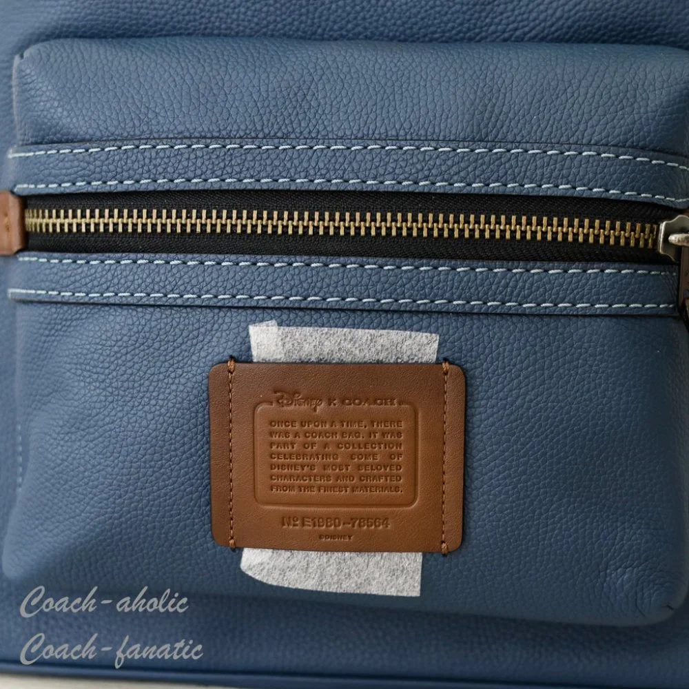 NWT 78564 Disney X Coach Academy Leather Backpack With Mickey in Denim - Picture 3 of 12